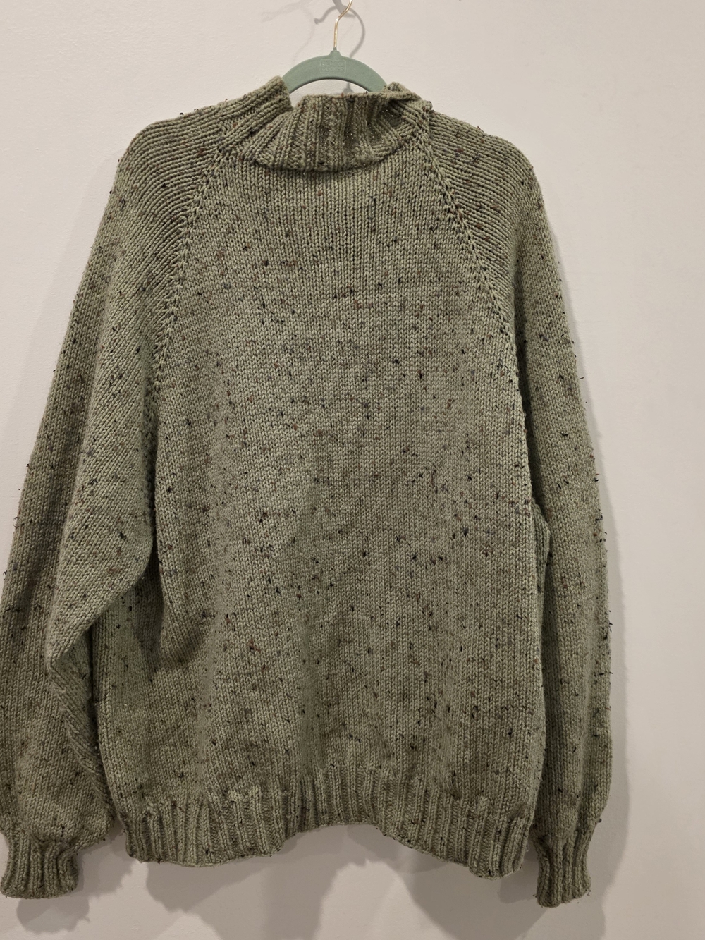 Vintage Women's Olive Knit Oversized Turtleneck Sweater - XL